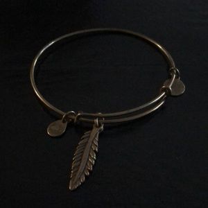 Alex and ani feather bracelet gold